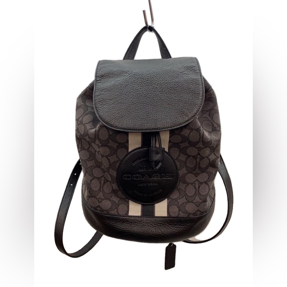 NWT Coach CE601 Dempsey Drawstring Backpack In Signature Jacquard With Stripe